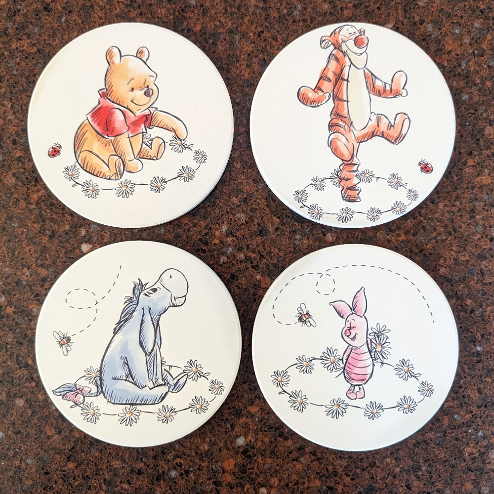 Disney Winnie the Pooh Set of Four Assorted Coasters